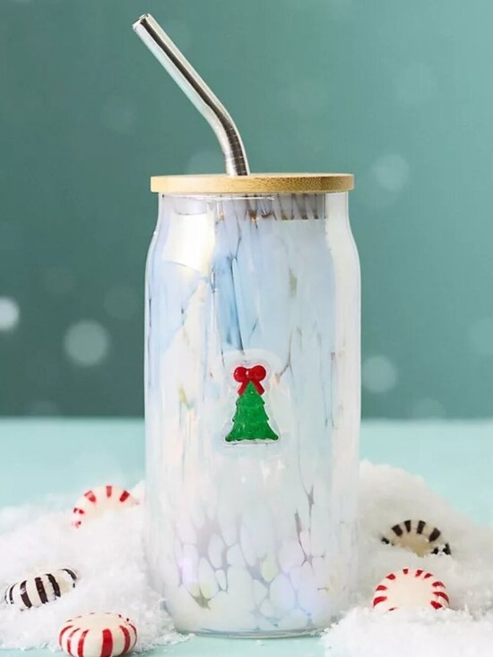 The Festive Confetti Icon Juice Glass Tumbler with Lid - NEW